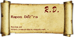 Rapos Dóra névjegykártya